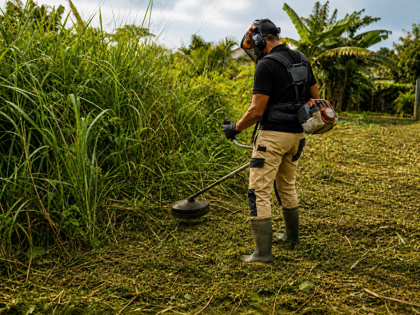 Débroussaillage professionnel d’un terrain tropical